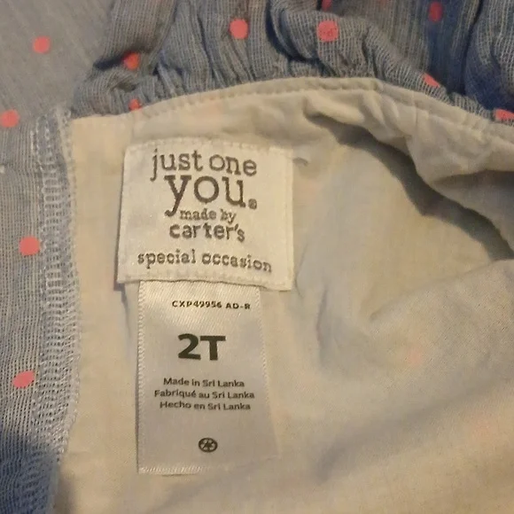 Carter's Toddler Girl Blue Flutter Sleeve Dress Size 2t🔥5$ If You Get Bundle🔥 - Picture 4 of 5